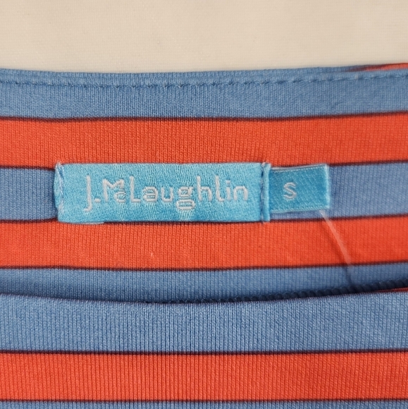 J.McLaughlin Catalina Cloth Wavesong 3/4 Sleeve Button Shoulder Top Stripe Small - Picture 8 of 9